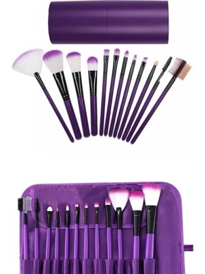 12 Parça Makyaj Fırçası Yumuşak Kıllı Profesyonel Fırça Seti Yüksek Kaliteli Pürüzsüz