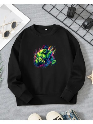 Erkek Çocukları Için Hulk Baskılı Uzun Kollu T-Shirt