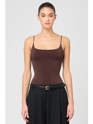 Kahverengi Ayarlanabilir Askılı Kadın Atlet MG2527