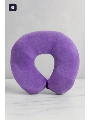 POLLYTOYS Mor Seyahat Boyun Yastığı Düz Desenli 35 cm Konforlu Kullanım İçin İdeal