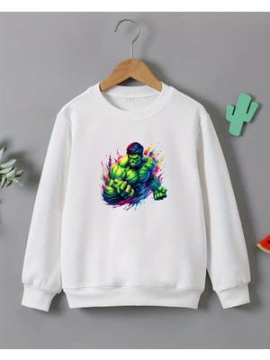 Erkek Çocukları Için Hulk Baskılı Uzun Kollu T-Shirt
