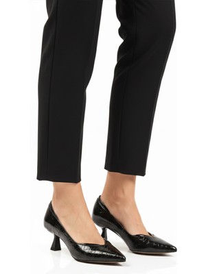 Siyah Kısa Ince Topuklu Abiye Ayakkabı 357188 Z