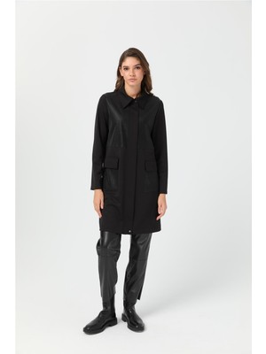 Iguana Desenli Giy Çık Tunik  Siyah