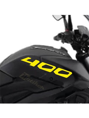 Bajaj Dominar Sarı 400 Yazı Sticker Etiket Modeli