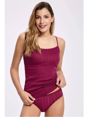 Kadın Jakarlı %100 Pamuk Ip Askılı Atlet 6'lı Paket - TKD0200