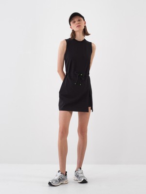 Xint Kadın Siyah Pamuk Dokulu Regular Fit Elbise