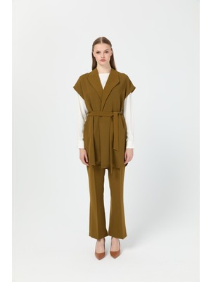 Tunik Yelek Pantolon Takım  Yağ Yeşili