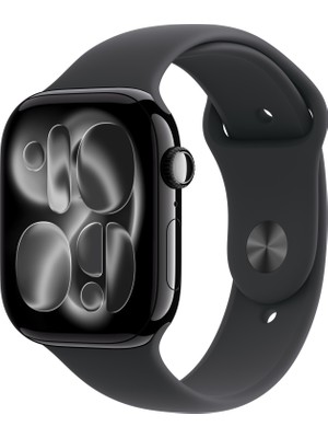 Apple Watch Series 11 Gps + Cellular, 46 mm Simsiyah Alüminyum kasa ve Siyah Spor kordon - m/l