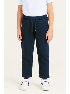 Bağcıklı Jakarlı Duble Paça Çocuk Eşofman Altı - 1007-08