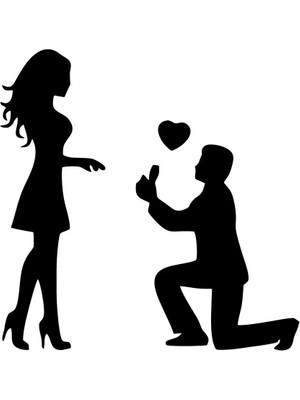 Evlilik Teklifi Sticker 20 x 20 cm