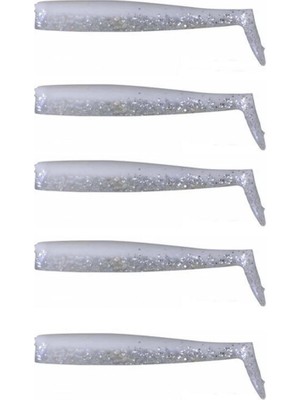 Sandeel Pearl Silver 10CM 7gr Levrek Silikonu 5 Adet