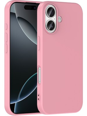 Case 4u Apple iPhone 17 Uyumlu Kılıf Kamera Korumalı Içi Kadife Logosuz Mara Lansman Silinebilir Kılıf Açık Pembe