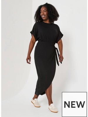 Merlot Bağlama Detaylı Örme Elbise