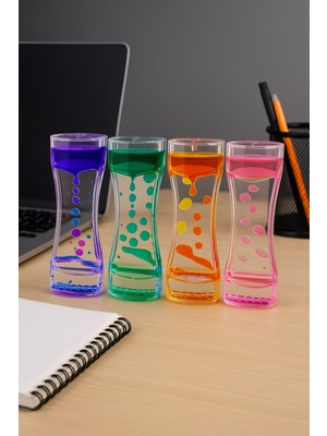 4 Adet Renkli Sıvı Damla Hareket Saati – Rahatlatıcı Dekor Masa ve Ofis Aksesuarı