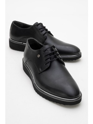 Maximoda Erkek Klasik Siyah Rugan Ayakkabı Düz Topuk ve Poliüretan Taban Özellikli