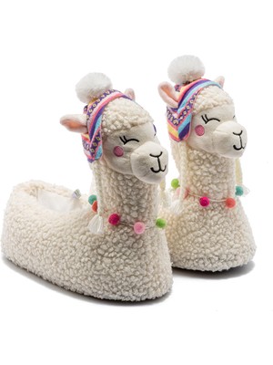 Twigy Lama Kadın Hayvanlı Panduf Beyaz 36/41