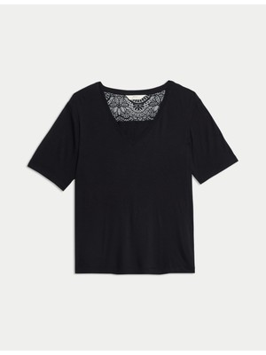 Marks & Spencer Dantel Detaylı Pijama Üstü