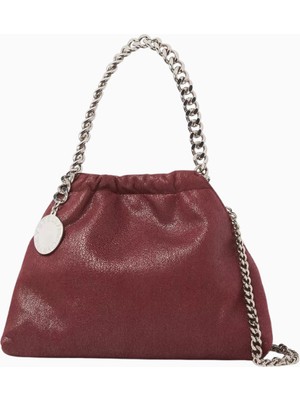 Stella Mccartney Mini Falabella Kırmızı, Shaggy Deer Vegan Deri Ipli Omuz Çantası, Zincir Detaylı