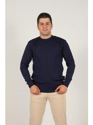 710 Ince Çizgili O Yaka Kazak