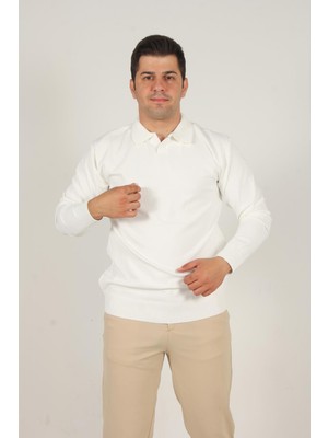 714 Polo Yaka Düğmesiz Kazak
