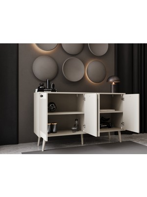 Melura Konsol 160 cm %100 Mdf Lake Ahşap Ayaklı