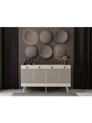 Melura Konsol 140 cm %100 Mdf Lake Ahşap Ayaklı