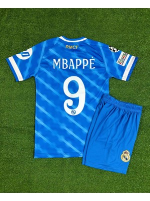 Real Madrid 2025/26 Yeni Sezon Kylian Mbappe Alternatif Çocuk Forması  (Blue)- 9
