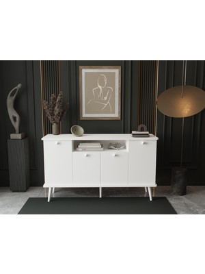 Lunaris Konsol 140 cm %100 Mdf Lake Ahşap Ayaklı