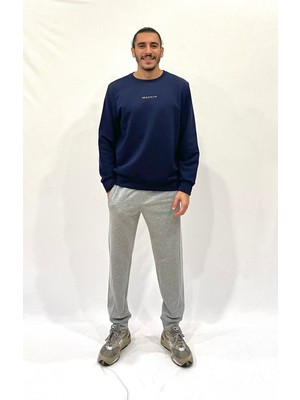 Erkek Bisiklet Yaka Rahat Kalıp 3 Iplik Kalın Orta Brooklyn Nakışlı Sweatshirt SPR24SW34