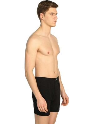 Erkek Ribana %100 Pamuk Boxer Siyah 6'lı Ekonomik Paket - TER0111