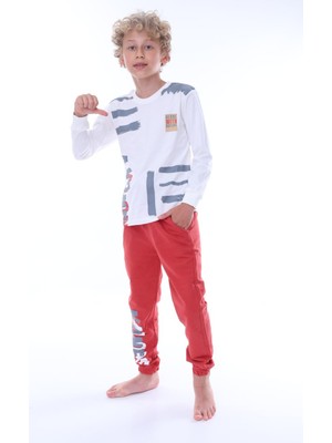 Isobgiv Alone Desenli %100 Pamuk Erkek Çocuk Pijama Takımı 7-11YAŞ 24038