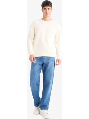 Defacto Erkek  Sweat T3777AZ/ER140 Ecru