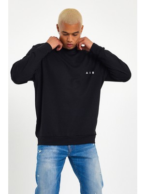 Erkek Bisiklet Yaka Regular Kalıp Ince Air Baskılı Sweatshırt SPR24SW124