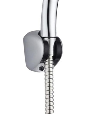 Gri Plastik Duş Başlığı ve Hortum Askısı, Kullanışlı ve Dayanıklı Tasarım