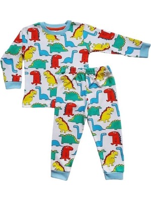 *elmp Dinazor Desen %100 Pamuk Erkek Çocuk Pijama Takımı 1-9 Yaş 2226