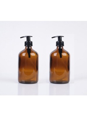 Sarı Cam Şişe Sıvı Sabun, Bulaşık Deterjanı, Şampuan, Duş Jeli, Losyon, 500ML, 2 Adet