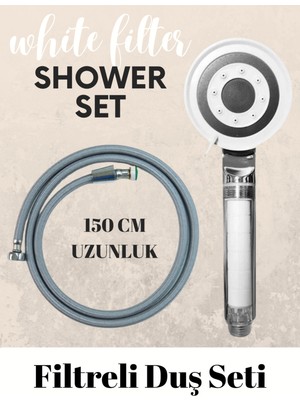 5 Fonksiyonlu Tasarruflu Çelik Paslanmaz Duş Seti Gri