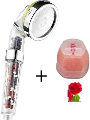 Gül Kokulu C Vitamini Duş Başlığı ve Yedek Kartuş Seti, 2'li Paket