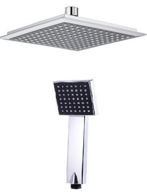 Kare Tepe ve El Duşu Seti, Siyah ve Çok Renkli, Şık ve Kullanışlı Banyo Aksesuarı