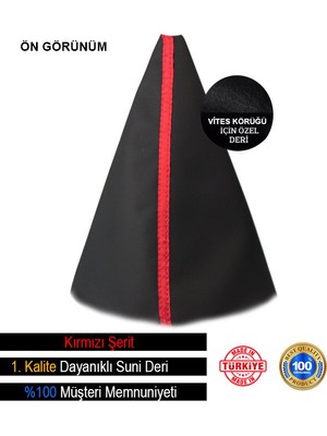 Volkswagen Polo Siyah Deri Özel Yeni Tasarım Kırmızı Şerit Vites Körüğü