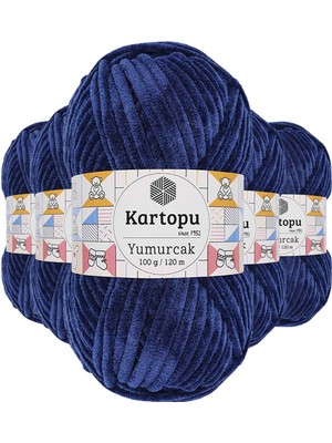 5 Adet Yumurcak Kadife El Örgü Ipi Lacivert K635