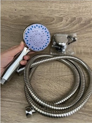 Gri Hortumlu Mafsallı Duş Fişkiyesi Seti, Banyo ve Duşakabin Için Şık ve Kullanışlı