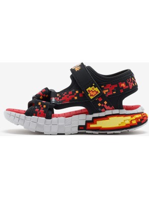 Skechers Megasplash 4K Büyük Erkek Çocuk Siyah/Kirmizi Sandalet 402161L Bkrd