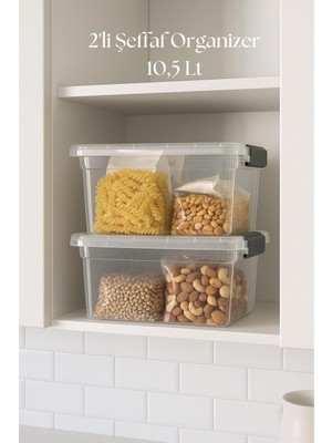 Depa 2’li Şeffaf Saklama Kutusu & Düzenleme Kutusu 10,5 Lt