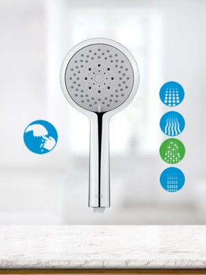 Parlak Krom Renkli 4 Fonksiyonlu El Duşu, Şık ve Kullanışlı Tasarım