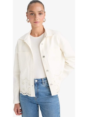 DeFacto Regular Fit Gömlek Yaka Gabardin Brode Ceket F9466AX25SM