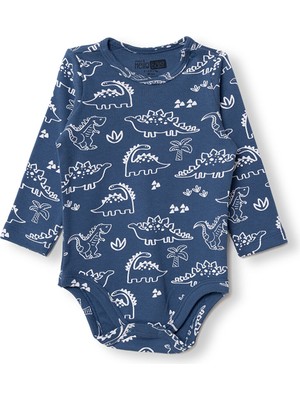 Hellobaby Erkek Bebek Uzun Kol Body Interlok Çıtçıtlı Yaka Uzun Kol