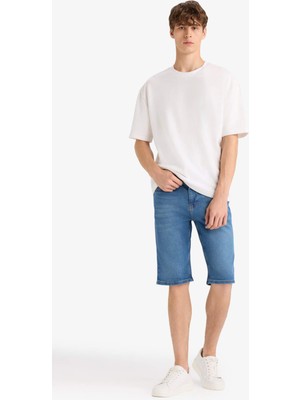DeFacto Regular Fit Jean Bermuda Şort F9890AX25SM