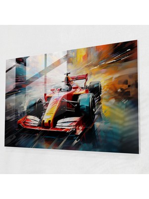 Popcas Formula 1 Cam Tablo - Bulanık Tema Ev Dekorasyonu