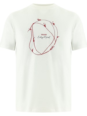 Abdullah Kiğılı Bisiklet Yaka Regular Fit Baskılı Pamuk T-shirt